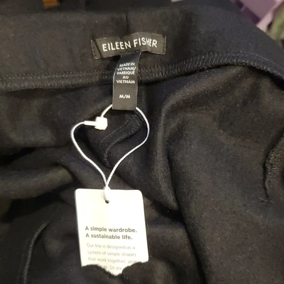 Eileen Fisher Wool Wide Leg Pants In Black Size M NWT'S - Picture 8 of 10